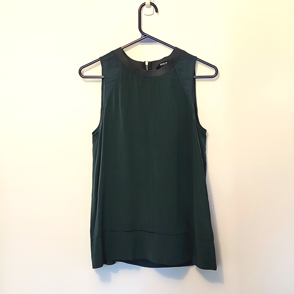 Madewell Dark Green Sleeveless Blouse